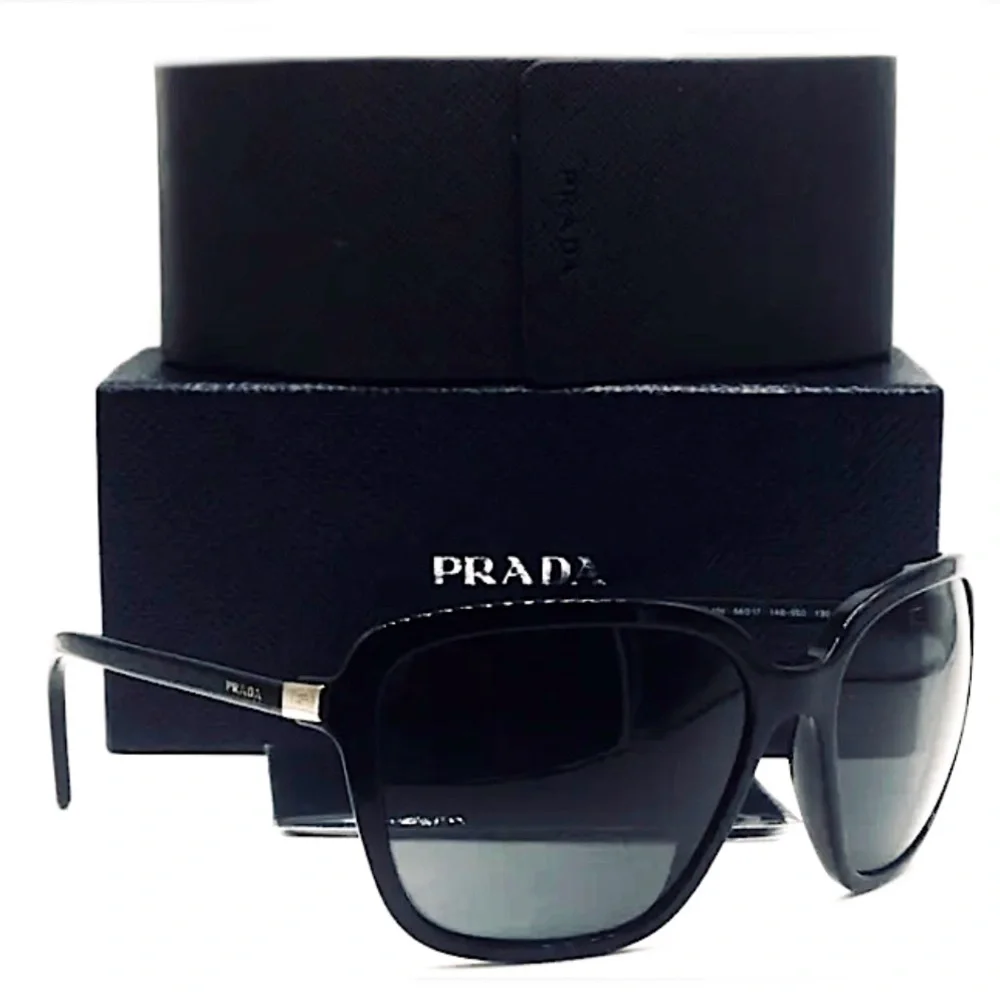 Prada Heritage Oversized Sunglasses (SPR 10V-F 1AB-5S0) in Black - Picture 2 of 16